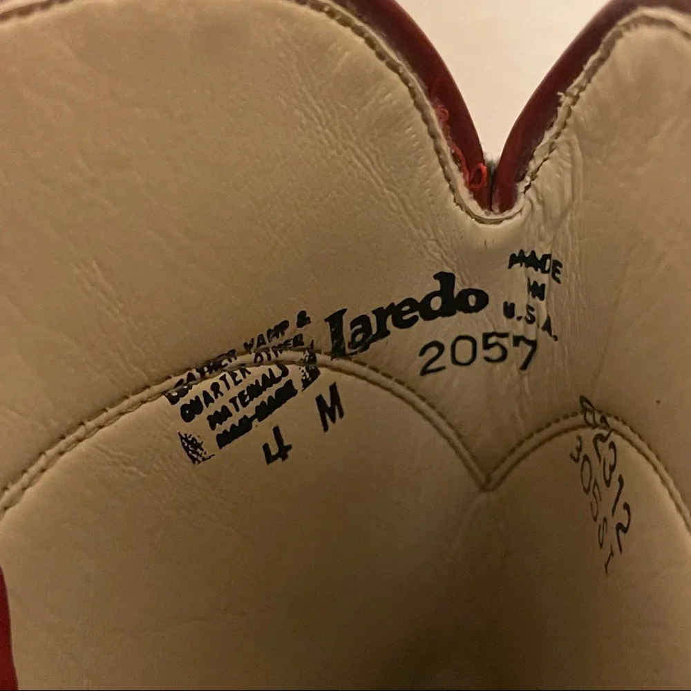 LAREDO 62312  Red Leather Roper Western Cowboy Boots - Picture 10 of 10